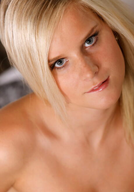 Sexy czech blonde youthful Marry Queen in sexy lingery spreading her legs 